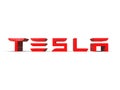 Tesla Motors American Automobile and Energy Company Logo Close up